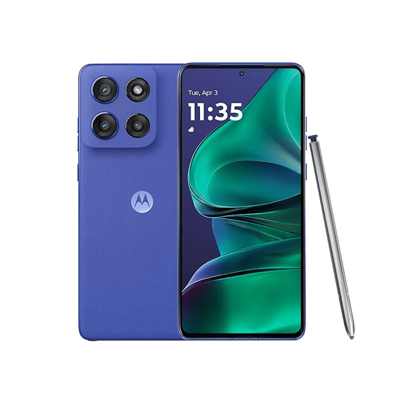 Motorola Edge 60 Stylus 5G Pantone Gibraltar Sea color with built in stylus